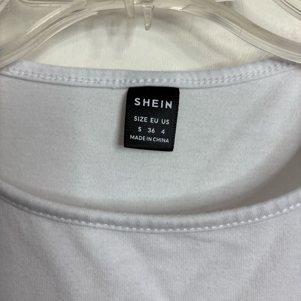 SHEIN White Ruffled Sleeveless Lace Trim Tank Top, Size Small White Top - Picture 5 of 6